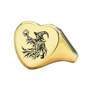 Bague de magicien en forme de cœur | Argent sterling 925 plaqué or | Bijou cadeau, chevalière style vintage, bijou hypoallergénique fait main | LK_PDR_01719_7.5