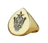 Bague de magicien en forme de poire | Argent sterling 925 plaqué or | Bijou cadeau, chevalière style vintage, bijou hypoallergénique fait main | LK_PDR_01743_7.5