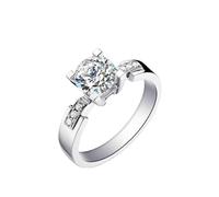 Bague de Mariage Anneaux Bague Designer Or Blanc 14 Carats Au585 avec Un Diamant Rond Créé en Laboratoire de 1 CT Taille Solide Non Plaqué Mise à Niveau 3.0 pour Mesdames Fiançailles Bijoux