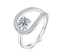Bague De Mariage Élégante En Moissanite, Bague En Argent Sterling 925 Avec Bague De Fiançailles En Or
