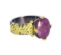 Bague de mariage en argent sterling 925 avec rubis naturel pour fille, Pierre, Rubis