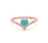 Bague de mariage turquoise en forme de V, bague empilable à chevrons pour anniversaire de mariage, bague solitaire simple en argent sterling 925, R 1/2, Pierre précieuse., Turquoise