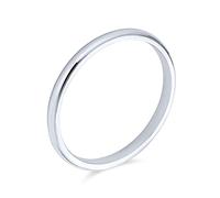 Bague De Mariage Unisexe Simple Minimaliste Fine Empilable En Argent Sterling .925 Pour Couples Hommes Femmes 2MM