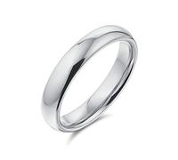 Bague De Mariage Unisexe Simple Traditionnelle En Argent Sterling .925 Pour Femmes Et Hommes 4MM Ajustement Confortable
