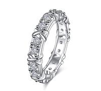 Bague de mise en forme de diamant Moissanite complète pour femmes, bague empilable amincissante en Zircon comme bijoux élégants, bagues Moissanite taille 9 pour femmes