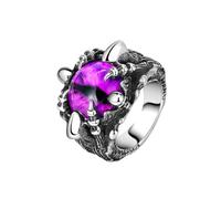 Bague De Moto Griffe Mauvaise Œil Anneau De Griffe Ampoule Oculaire Pour Homme, Anneau Oeil Dragon Pierre Pourpre Bijoux Oeil Démon Griffe Dragon Gothique, Anneau Oeil Griffe Dragon Punk, Métal non