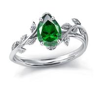 Bague de Noël en argent sterling 925 avec pierre de naissance, agate mousse, opale, pour femme, bague de fiançailles, bague de mariage, Argent sterling