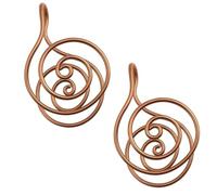 Bague De Paume en Cuivre, Anneaux De Main en Spirale énergétique Reiki for La Méditation Et La Guérison énergétique, Manchettes en Cuivre Faites à La Main for Le Travail du Cristal(Without Gem,2pcs)