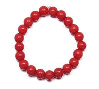 Bague de perles en pierre précieuse naturelle faite à la main avec opale œil de tigre pour femme et fille, corail rouge, 5,5 cm