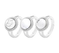 Bague de personnalité en Pierre Naturelle Ronde en Dentelle perlée en pin Blanc Vert Aventurine Ouverture réglable Bijoux d'été créatifs pour Hommes et Femmes - 1 pièce Howlite Taille Unique