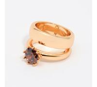 Bague de petit doigt en cristal topaze 7