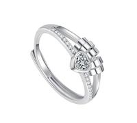 Bague de pouce en laiton massif avec cœur et perle rotative conçue pour la gestion de l'anxiété et du stress