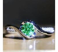 Bague de promesse délicate avec oxyde de zirconium brillant pour femme, cadeau de Saint-Valentin, plusieurs tailles et couleurs au choix