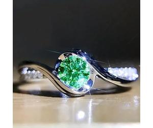 Bague de promesse délicate avec oxyde de zirconium brillant pour femme, cadeau de Saint-Valentin, plusieurs tailles et couleurs au choix