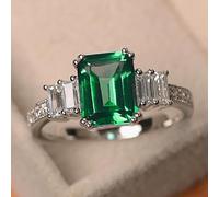 Bague de promesse tendance rectangulaire en oxyde de zirconium pour femme, bague de mariage, bijou élégant