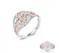 Bague de protection de nœud de retour de sorcière fait à la main, bague de nœud de sorcières bicolore avec zircone cubique, protègez vos proches cadeaux de bijoux pour les femmes (1pcs,9)