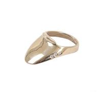 Bague de protection des doigts en laiton pour les amateurs avec coussinet en cuir (18#)