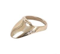 Bague de protection des doigts en laiton pour les amateurs avec coussinet en cuir (22#)