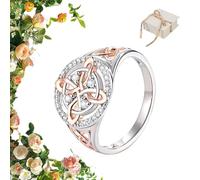 Bague De Protection Faite Main Avec Nœud De Sorcière, Bague Noeud De Sorciere Femme Pour Le Retour De l'Être Aimé, Argent Sterling Et Cadeau Significatif Pour Vos Proches (1pc,size6)