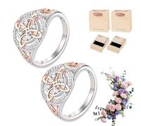 Bague de protection pour nœud de sorcière faite à la main, bague bicolore avec oxyde de zirconium, bijoux faits à la main, argent sterling et cadeau significatif pour vos proches, Acier inoxydable