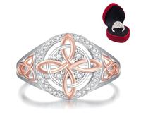 Bague de protection pour nœud de sorcière faite à la main, bague noeud de sorcière argent, protégez vos proches, cadeaux de bijoux de conception de noeud en argent pour les femmes (1PC, Taille 11)