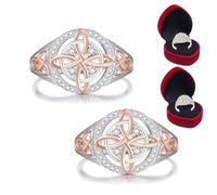 Bague de protection pour nœud de sorcière faite à la main, bague noeud de sorcière argent, protégez vos proches, cadeaux de bijoux de conception de noeud en argent pour les femmes (2PC, Taille 7)
