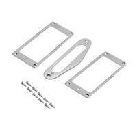 Bague de ramassage Anneau de ramassage Humbucker plat en fer métallique, 70.5x39mm, avec cadre à bobine ST 100x32.5MM, for guitare électrique(Chrome HSH)