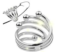 Bague De Retenue RéGlable 40mm Pour Hommes, Accessoire Intime Spirale Multi-Couche Avec Des Pointes De Boule Lisse +Y35 (Argent)