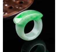 Bague de Selle en Jade Vert Naturel Hetian, breloque de Mode Chinoise en jadéite-9