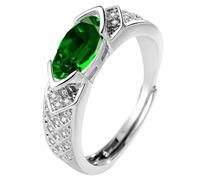 Bague de thérapie lymphatique magnétique en ions de Titane moissanite, Bague de Perte de Poids magnétique, dragage du Sang et des Ganglions lymphatiques (Green)