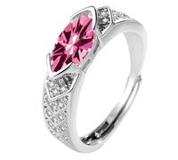 Bague de thérapie lymphatique magnétique en ions de Titane moissanite, Bague de Perte de Poids magnétique, dragage du Sang et des Ganglions lymphatiques (Pink)