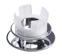 Bague de trop-plein d'évier compatible de 22 mm à 24 mm | Lot de 2, convient pour trous de 22 à 24 mm, finition argentée, installation facile, améliore l'apparence