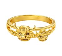 Bague de vache, bague réglable en forme de cœur, bijoux de vache OpenRing, symbole de l'amour familial, design animal, pour femmes mère fille fils voyage quotidien,
