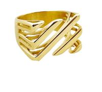 Bague découpée en sergé, bagues de déclaration pour Femmes superposées, Bague Minimale rectangulaire géométrique asymétrique pour Femme (1,8)