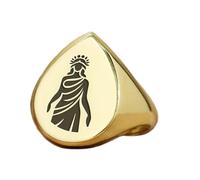 Bague déesse grecque en forme de poire | Argent sterling 925 plaqué or | Bijou cadeau, chevalière style vintage, bijou hypoallergénique fait main | LK_PDR_01752_5.5