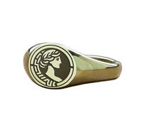 Bague déesse grecque ronde | Argent sterling 925 plaqué or | Bijou cadeau, chevalière style vintage, bijou hypoallergénique fait main | LK_PDR_01676_10