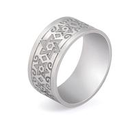 Bague délicate étoile de David Salomon à six branches en acier inoxydable avec talisman hexagonal juif Israël pour homme (7-11), 7 UK, Acier inoxydable, Sans pierre précieuse