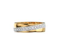 Bague demi-éternité en argent sterling 925 incrustée de diamants | Plaqué or | Bague ronde de luxe faite main avec moissanite | LKJR_0278