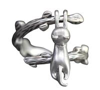 Bague d'escalade pour chats avec anneaux réglables pour animaux pour femmes filles, cadeau ton argent, pratique et pratique