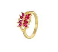 Bague Designer Bague Femme en Or Jaune 18K Au750 Ruby Créé en Laboratoire Élégant Taille Épouse pour Lesbienne Cocktail Bijoux