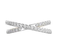 Bague d'éternité en argent sterling 925 avec axe croisé | Plaqué or | Avec moissanite, bague de luxe ronde, faite main pour femme | LKJR_0646