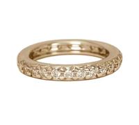 Bague d'éternité en argent sterling 925 avec pierre CZ naturelle couleur incolore | Anneau plaqué argent serti de diamants pavés | LK_DHR_0035