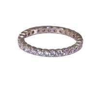 Bague d'éternité en argent sterling 925 avec pierre CZ naturelle transparente | Anneau plaqué argent serti de diamants | LK_DHR_1065