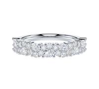 Bague d'éternité en argent sterling de 4,3 mm de large, marquise et faux diamant rond, Métal Argent sterling Métal Argent sterling Rhodium, Véritable moissanite