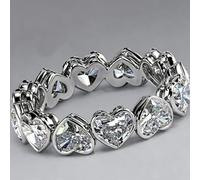 Bague d'éternité en forme de cœur sertie de zircones cubiques empilables pour femme