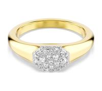 Bague Dextera, Tailles variées, Blanche, Placage de ton or 52