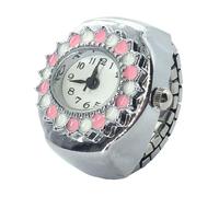 Bague d'horloge | Montres pour femme - Horloge à bijoux innovante en avec chronométrage précis pour la famille, les amis, un anniversaire, Noël, la fête des mères, rose, Refer to description