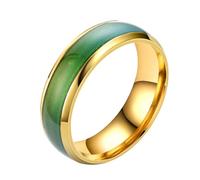 Bague d'humeur | Bague émotion de température | Acier inoxydable couleur changement d'humeur cœur | Promesse d'anniversaire de mariage pour marié mariée couple, Consulte la descripción, Voir
