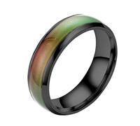 Bague d'humeur | Bague émotion de température | Acier inoxydable couleur changement d'humeur cœur | Promesse d'anniversaire de mariage pour marié mariée couple, Consulte la descripción, Voir