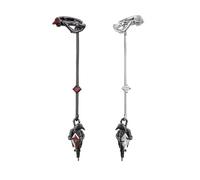 Bague d'oreille à clipser en forme d'animal mystérieux - Unisexe - Gothique avec détails roses - Cadeau gothique - Unisexe, taille unique, Comme décrit, Comme décrit.